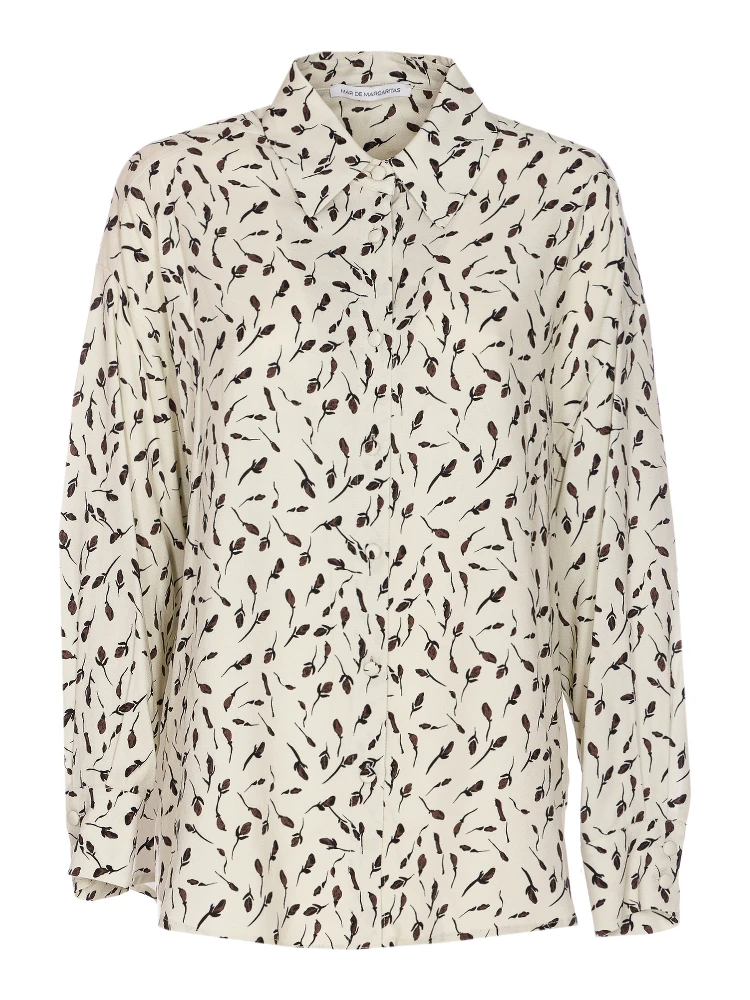 Floral-pattern button-down shirt