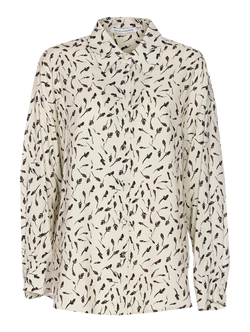 Floral-pattern button-down shirt