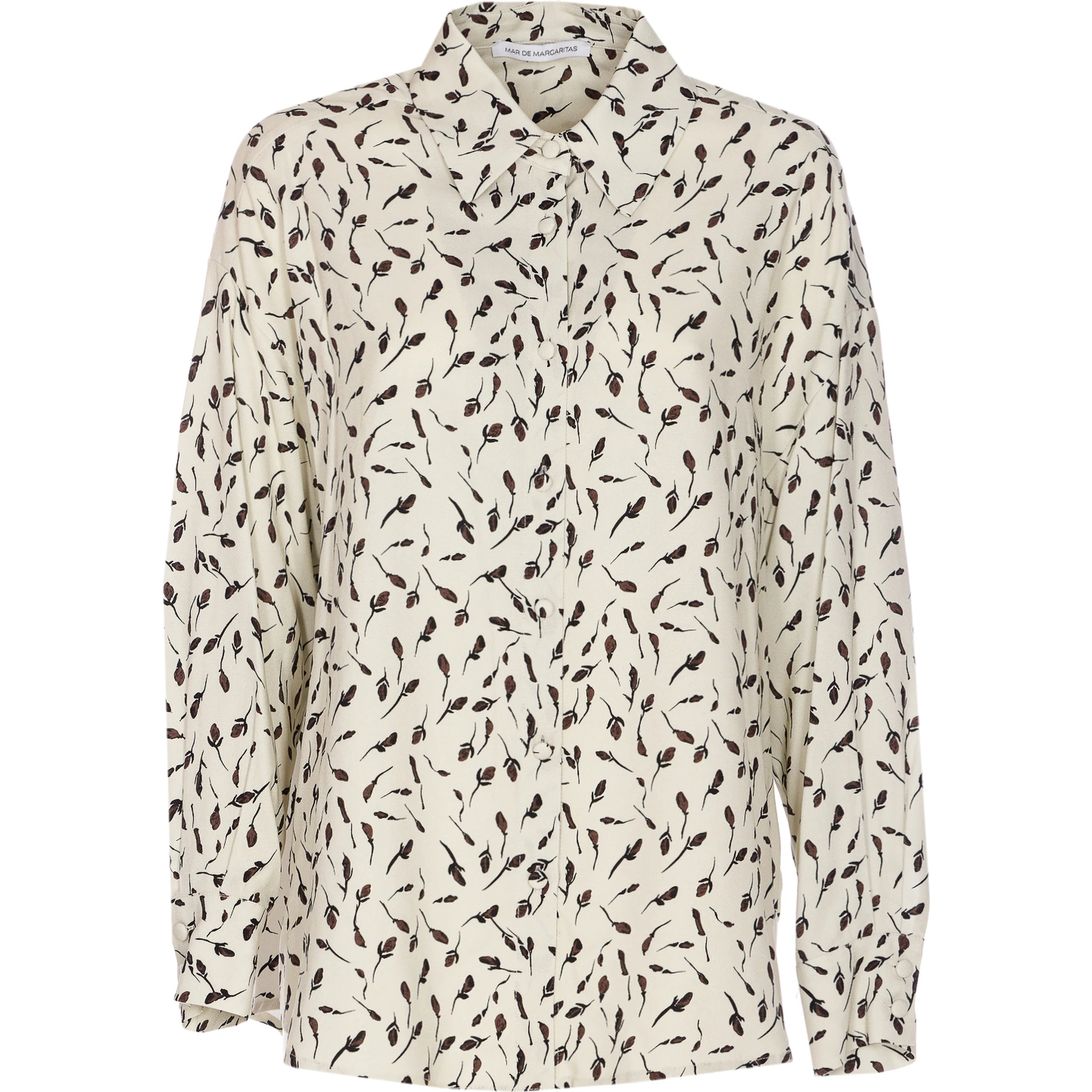 Floral-pattern button-down shirt