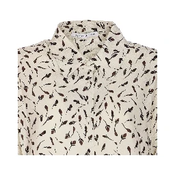 Floral-pattern button-down shirt