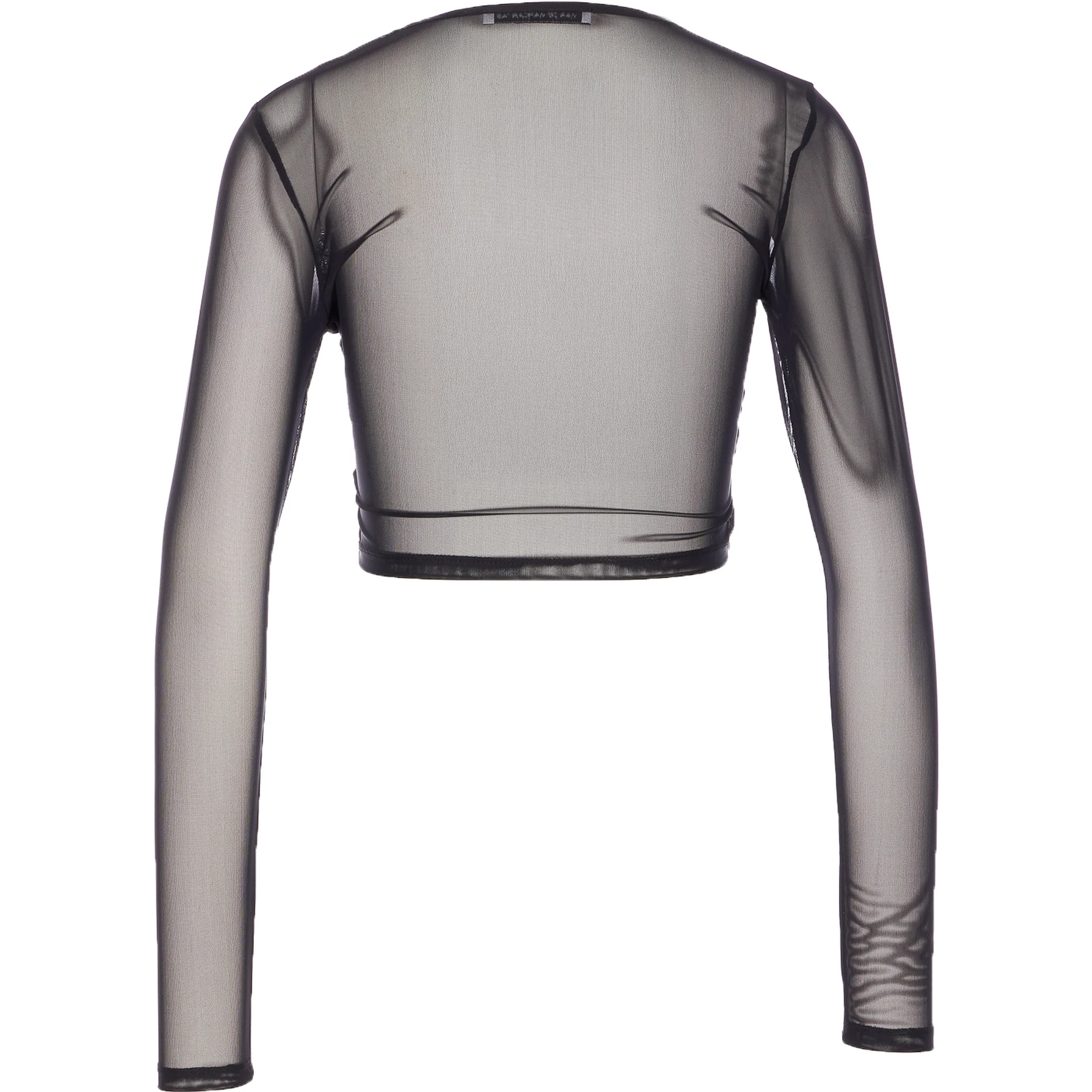 mesh crew-neck top