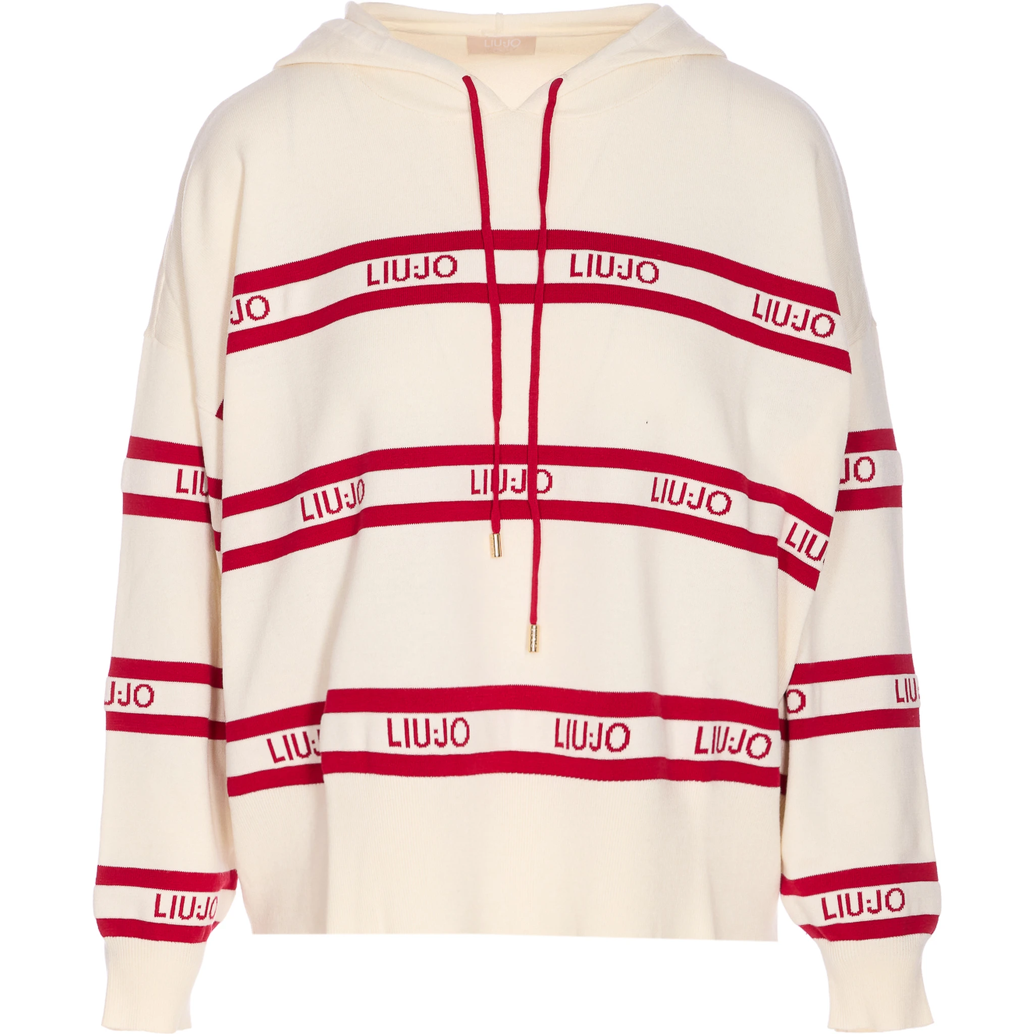 logo-intarsia striped sweater