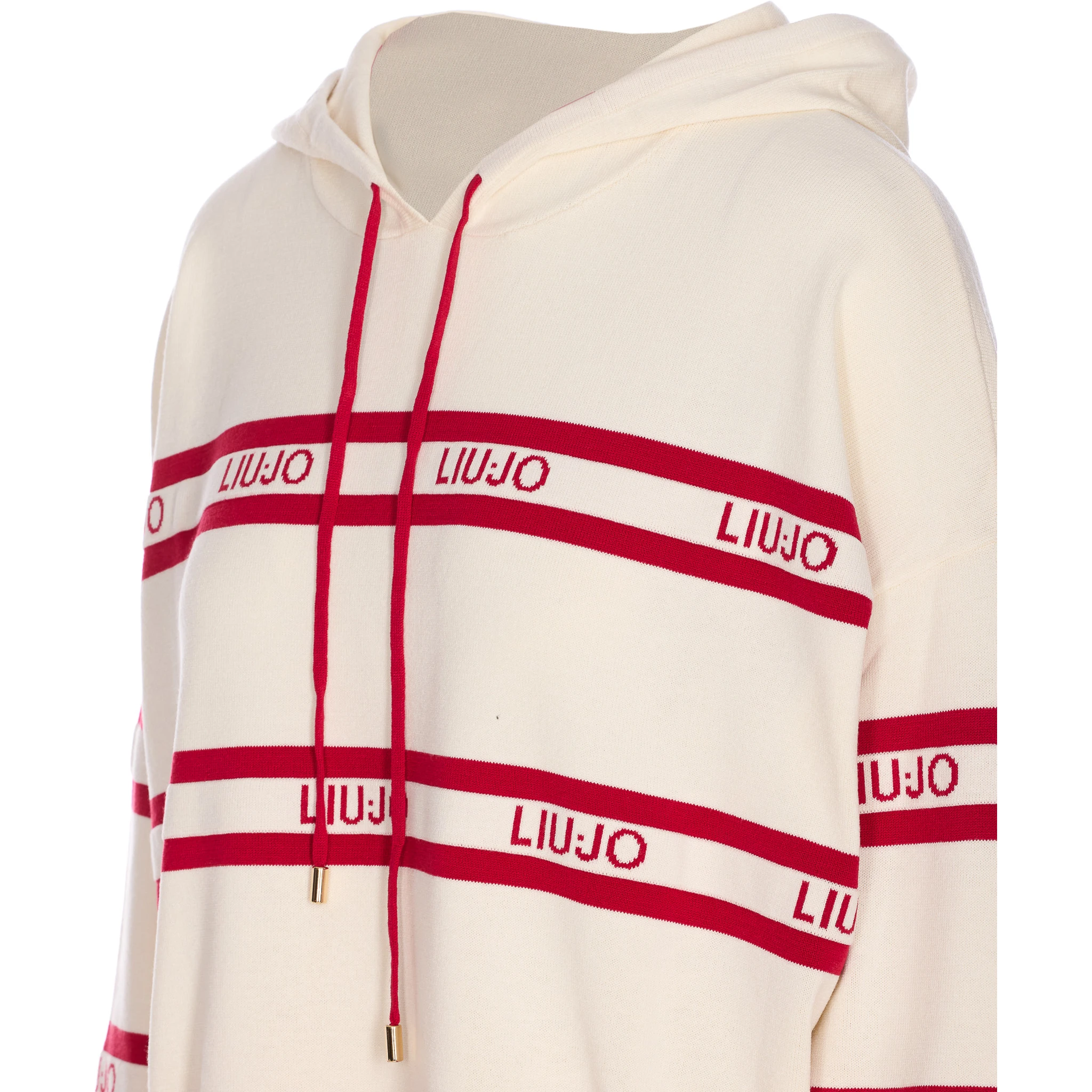 logo-intarsia striped sweater