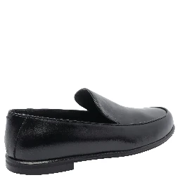 round-toe leather loafers