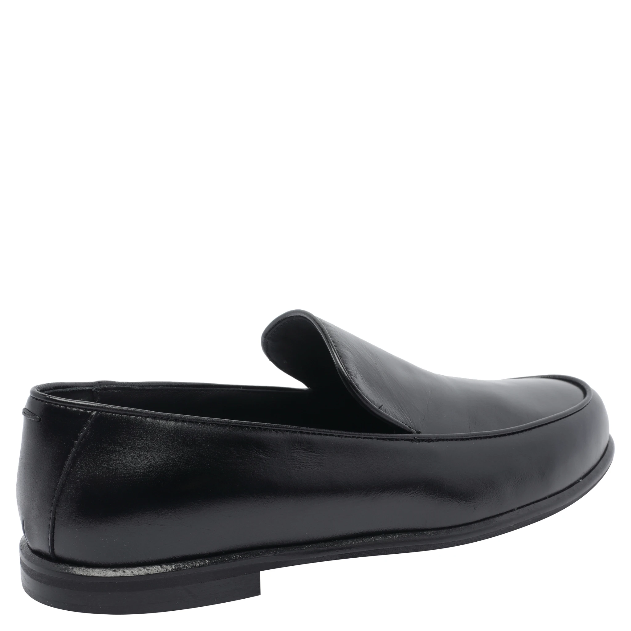 round-toe leather loafers