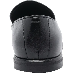 round-toe leather loafers