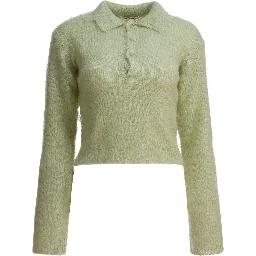 Mohair and wool polo sweater