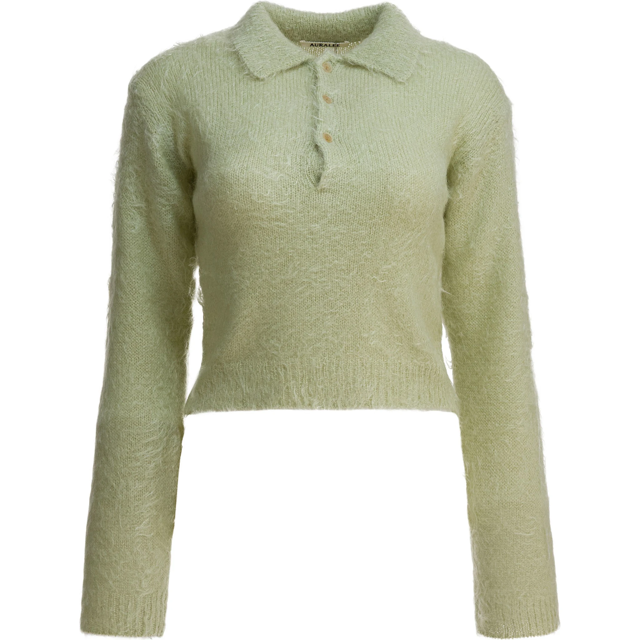 Mohair and wool polo sweater