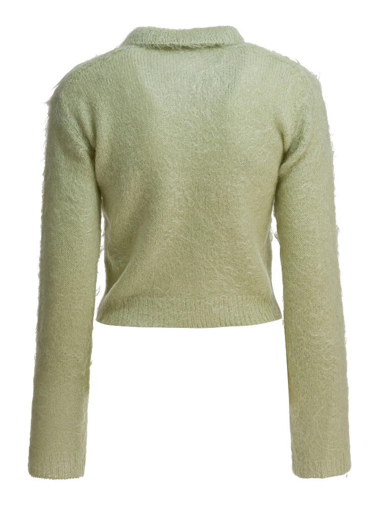 Mohair and wool polo sweater alternative