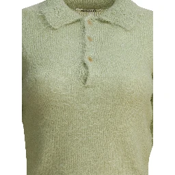 Mohair and wool polo sweater