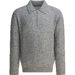 "Alfie" alpaca-blend polo sweater