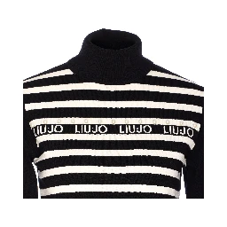 pearl-embellished striped sweater