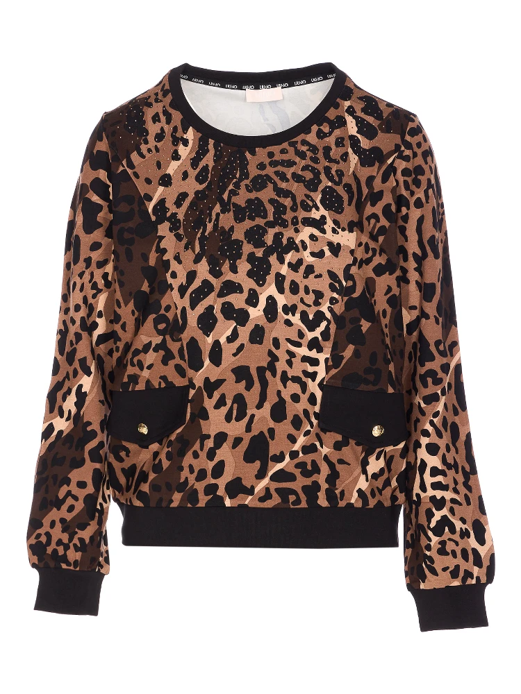 leopard-print embellished sweater