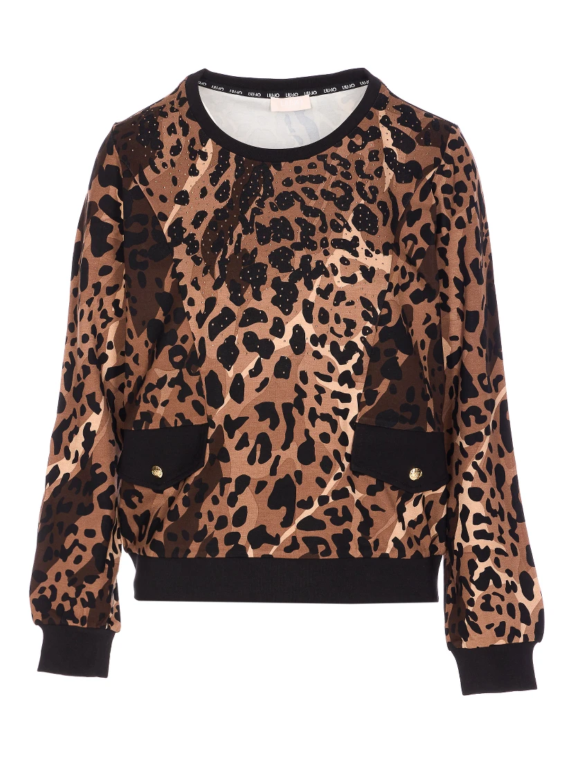leopard-print embellished sweater