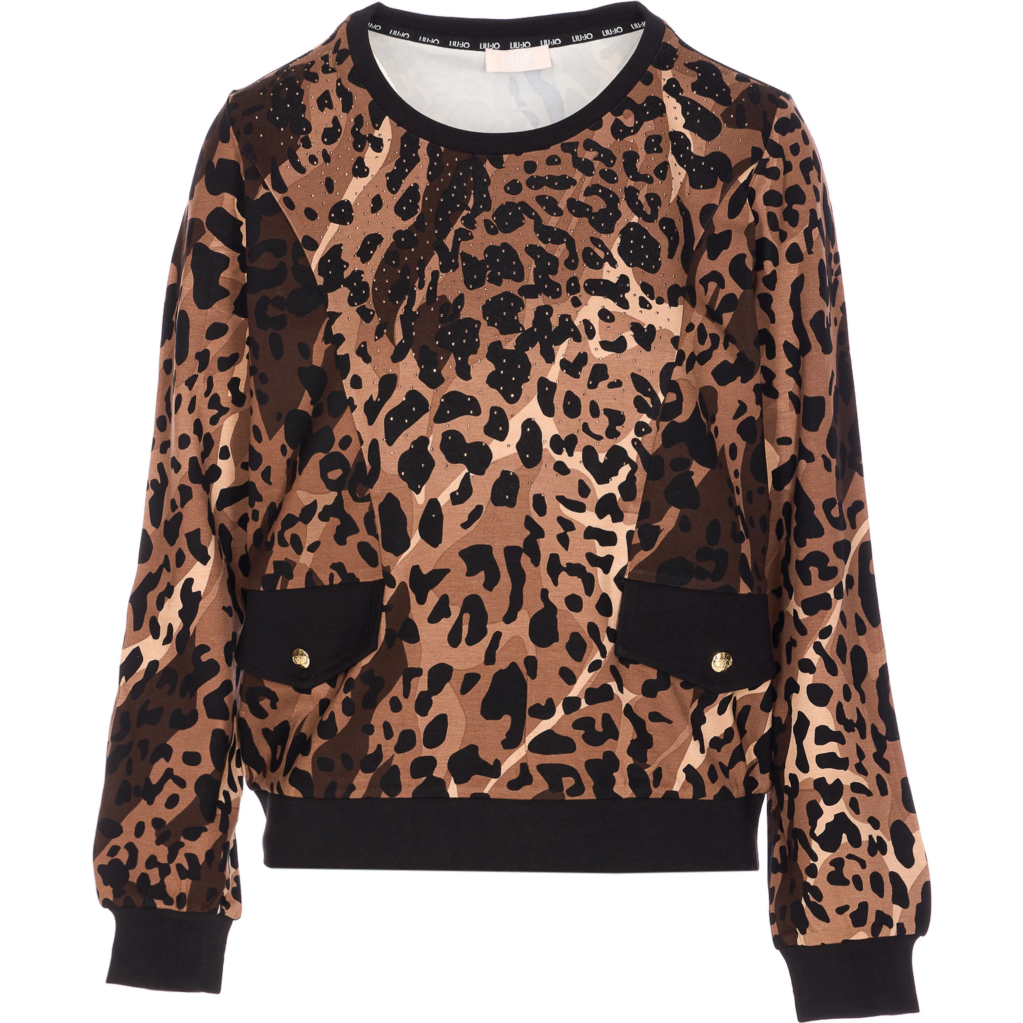 leopard-print embellished sweater