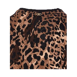 leopard-print embellished sweater