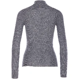 embellished mock-neck wool top