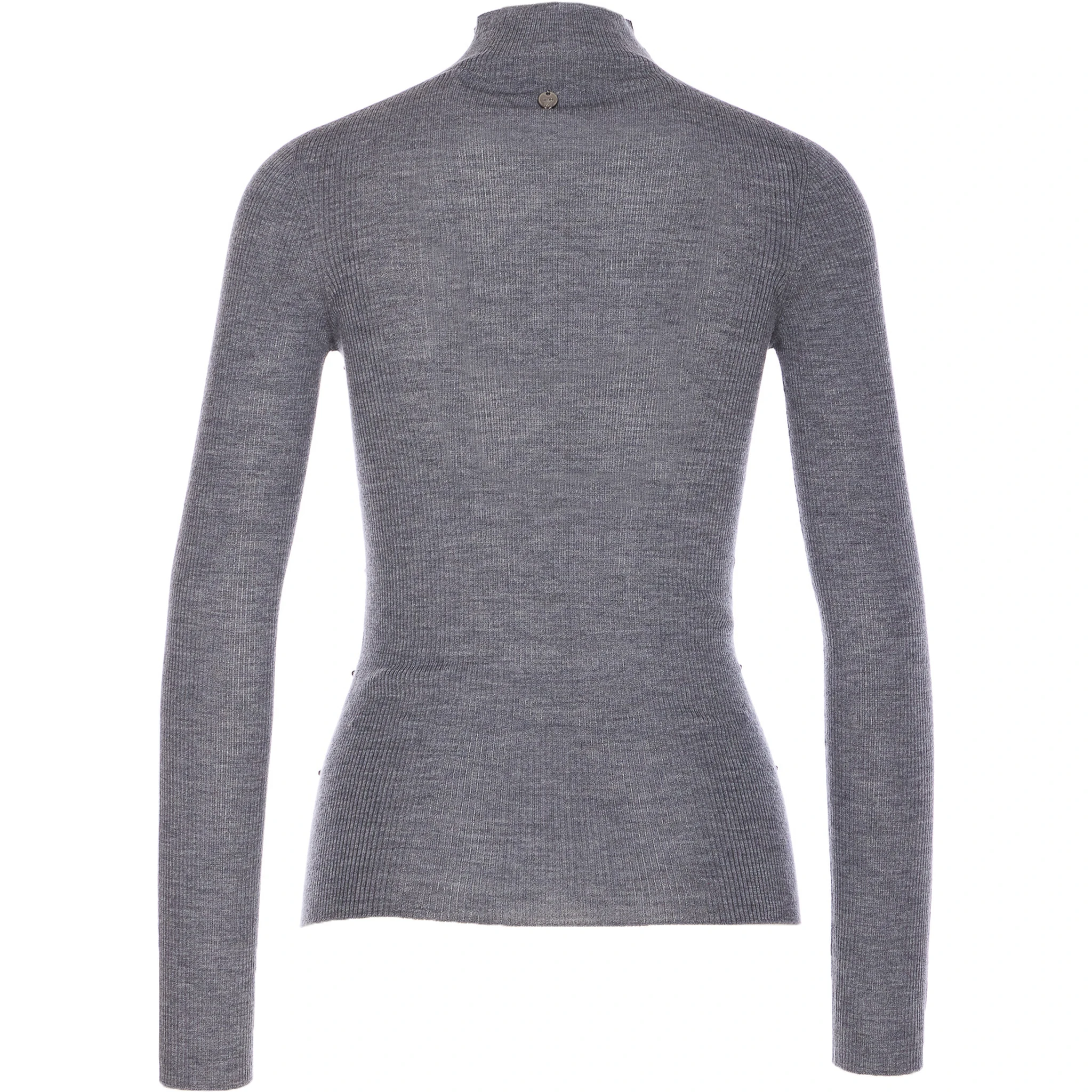 embellished mock-neck wool top