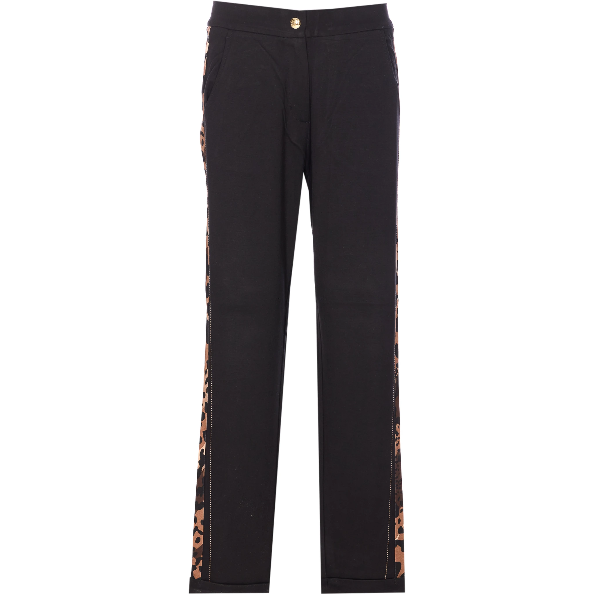 بنطال مستقيم مقسم إلى أجزاء بنقشة جلد النمر