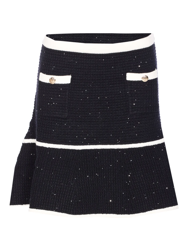 sequin-embellished ruffled skirt