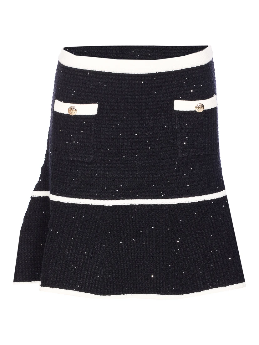 sequin-embellished ruffled skirt