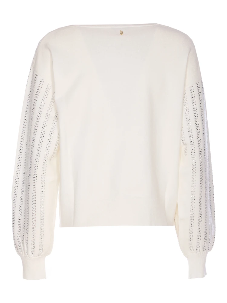 rhinestone puff-sleeve sweater alternative