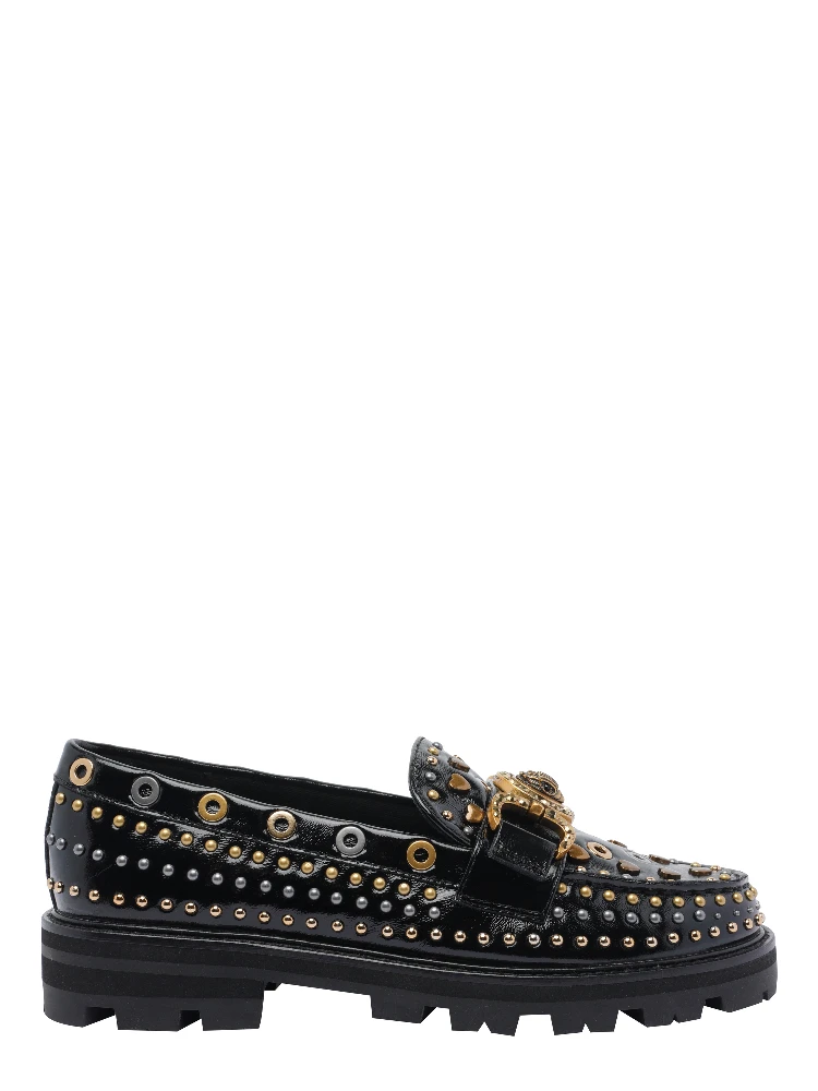 Mansion stud-embellished buckle loafers