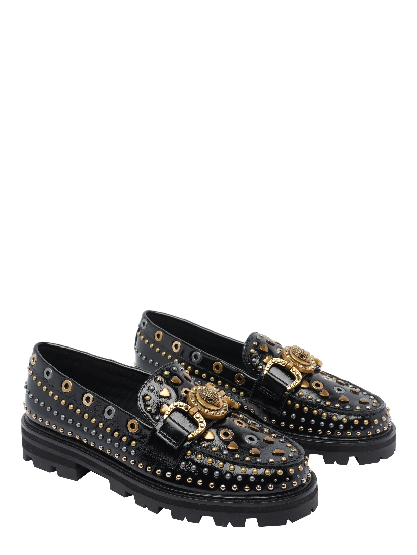 Mansion stud-embellished buckle loafers