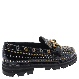 Mansion stud-embellished buckle loafers