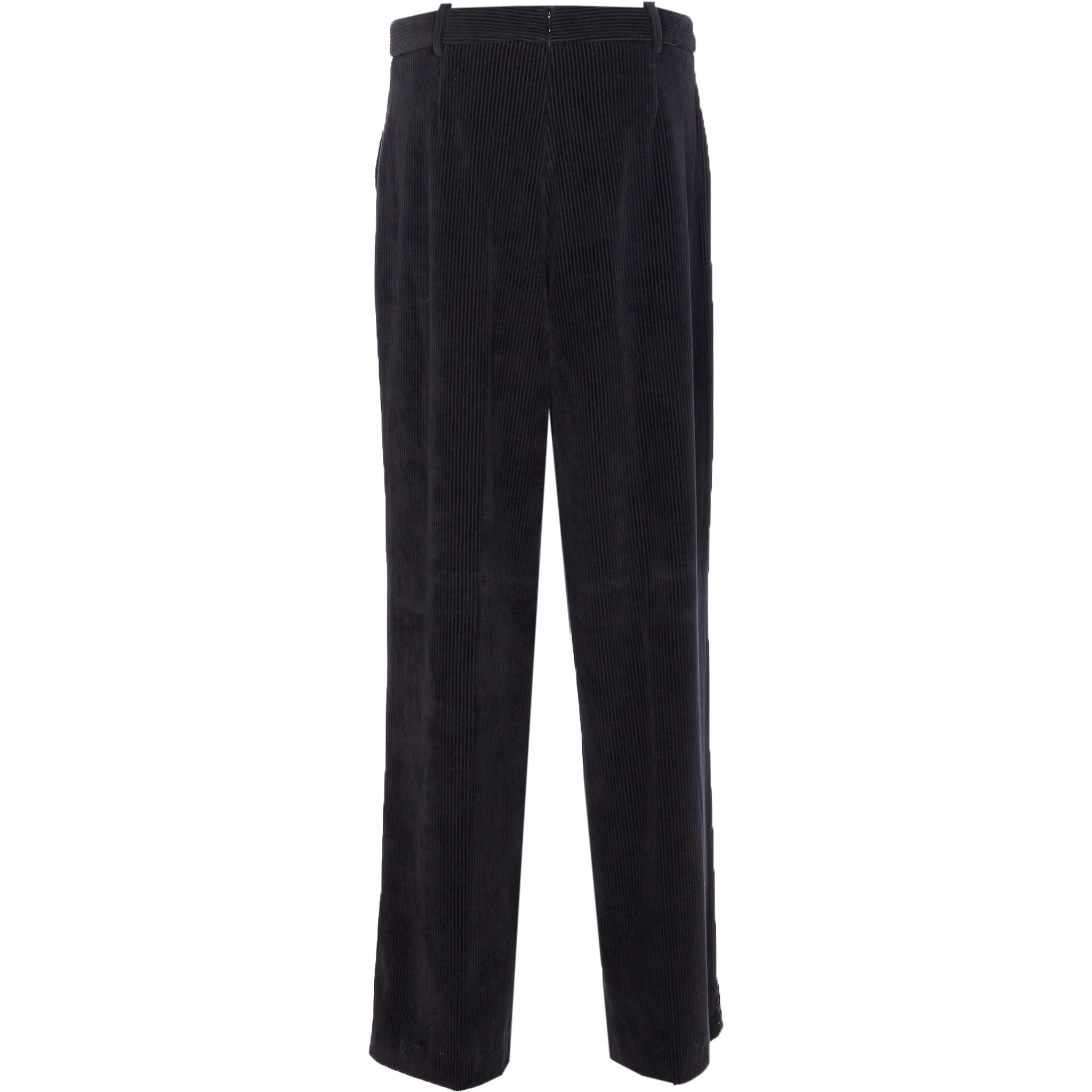 corduroy back-zip trousers