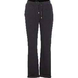 elasticated-waist drawstring track pants