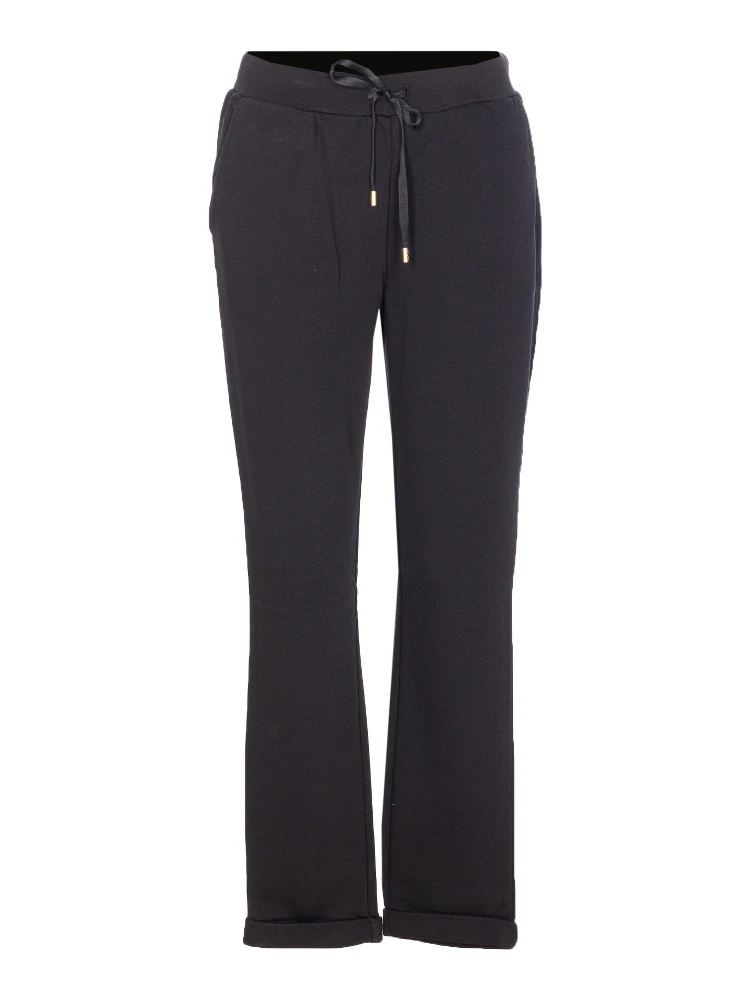 elasticated-waist drawstring track pants