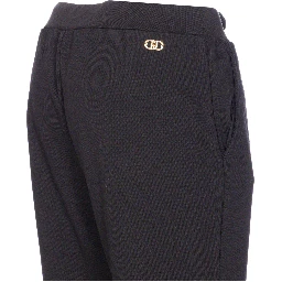 elasticated-waist drawstring track pants