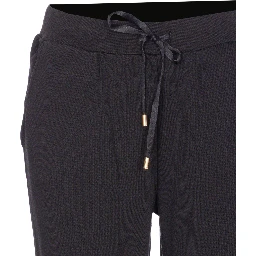 elasticated-waist drawstring track pants