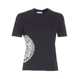 linear-print short-sleeved T-shirt