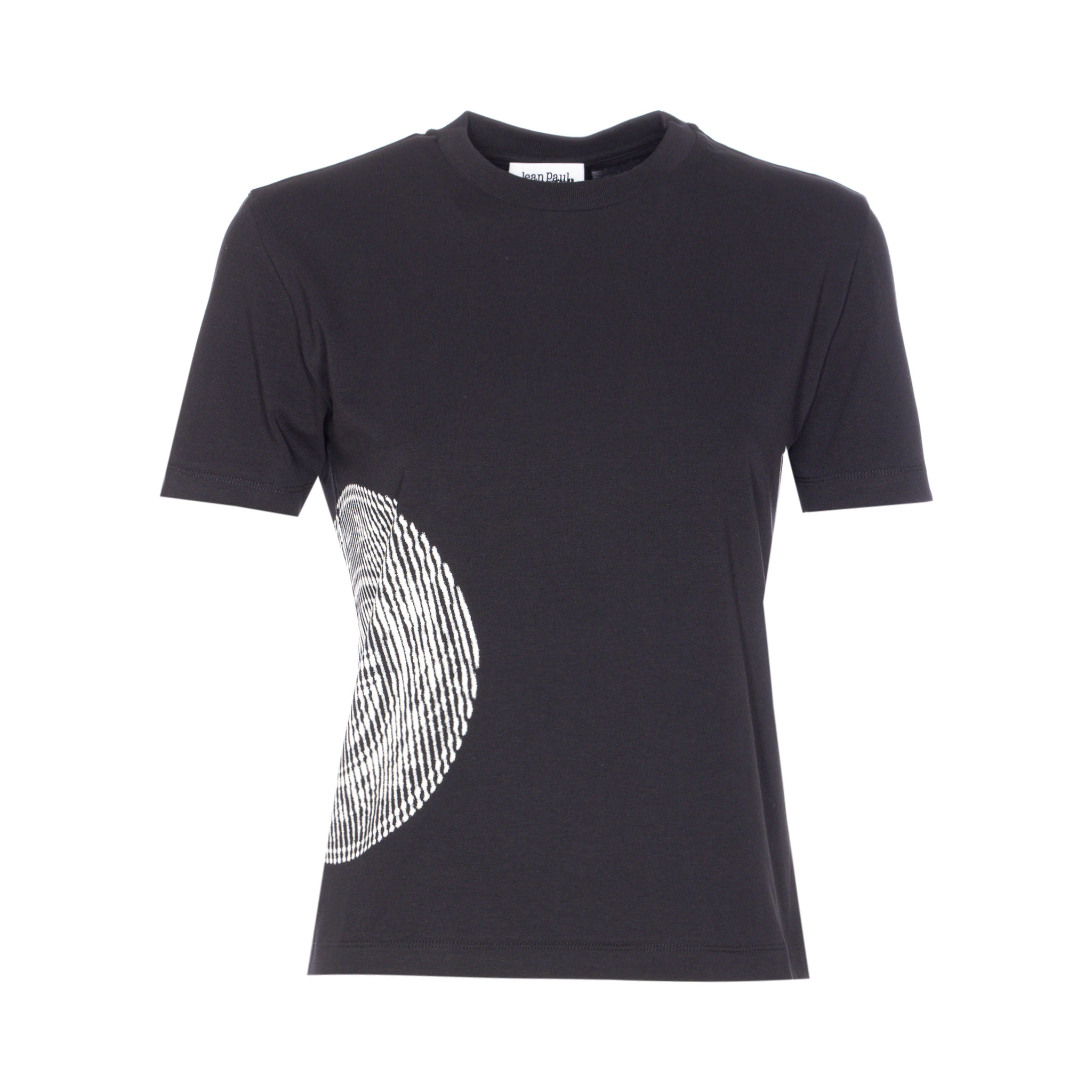 linear-print short-sleeved T-shirt