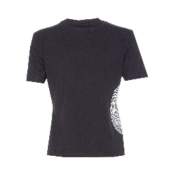 linear-print short-sleeved T-shirt