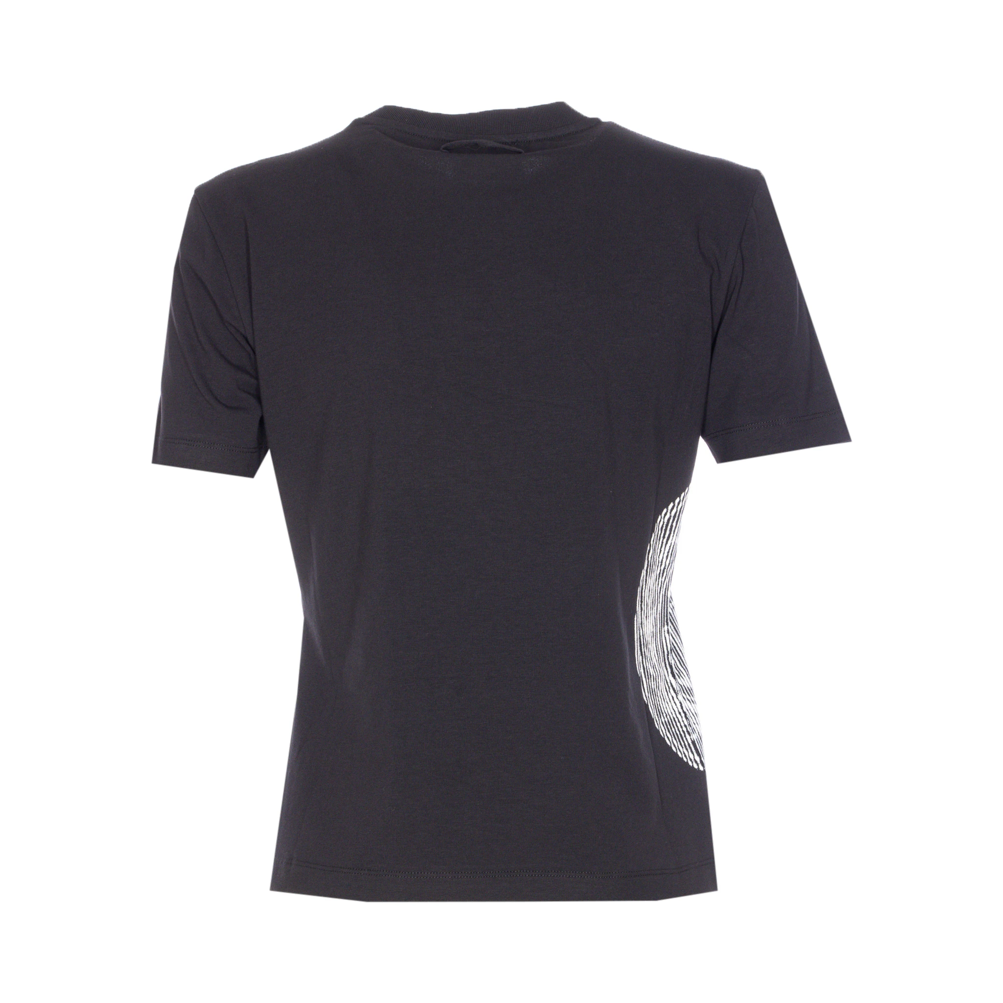 linear-print short-sleeved T-shirt