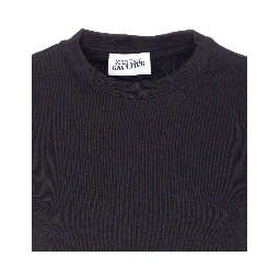 linear-print short-sleeved T-shirt