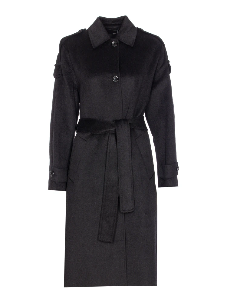 belted single-breasted coat