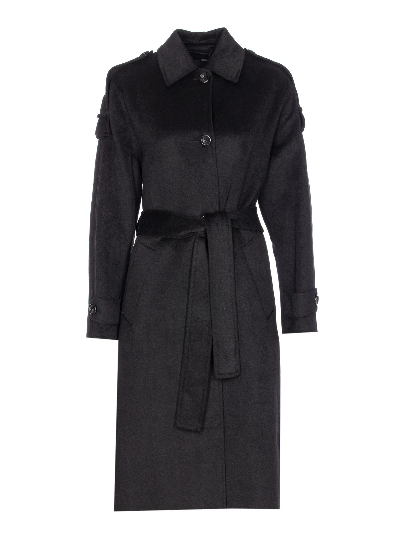 belted single-breasted coat