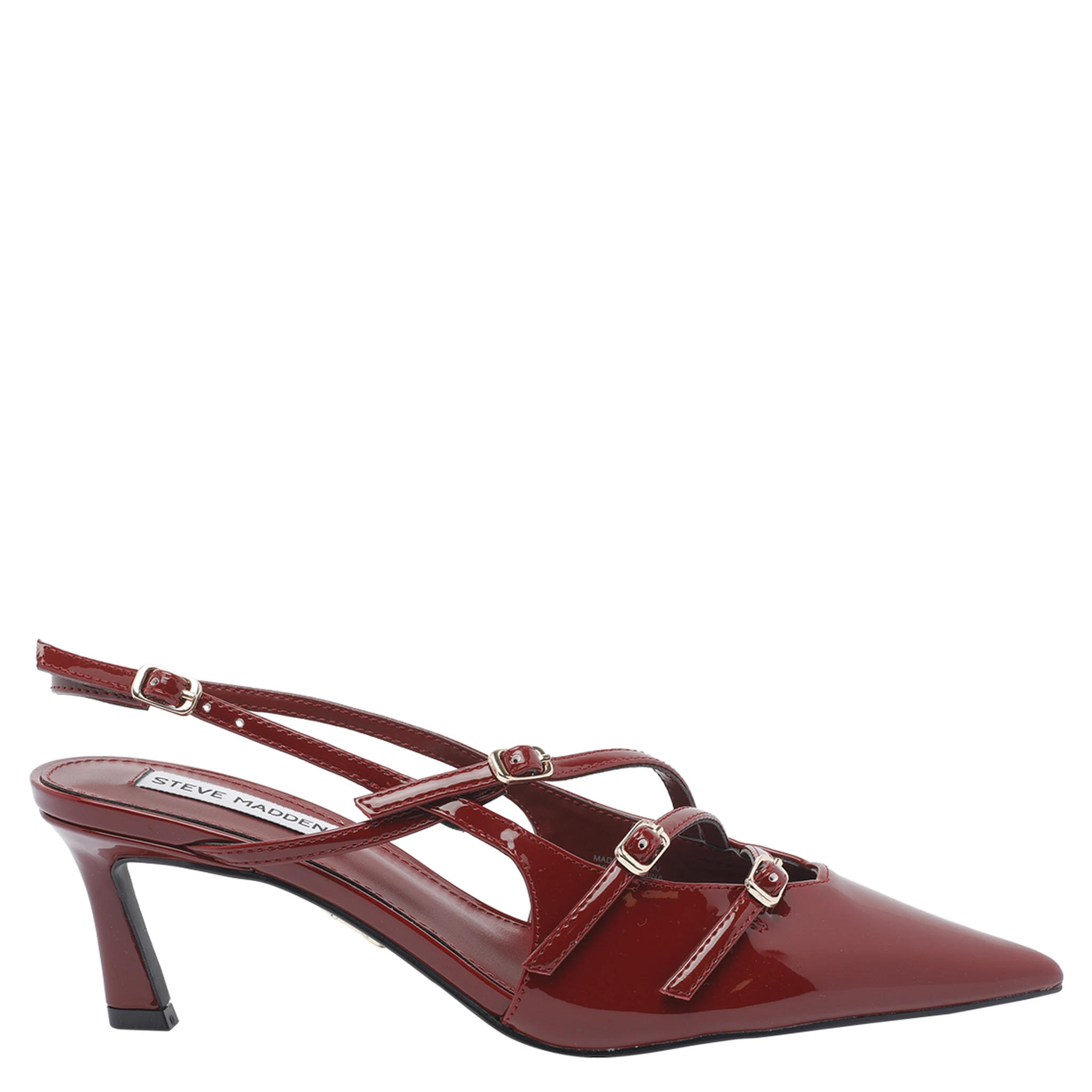Liana Wine Patent Leather Kitten Heel