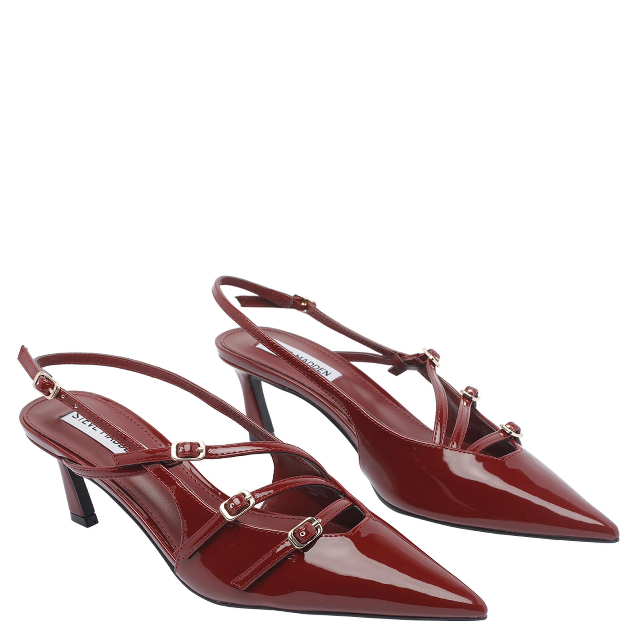 Liana Wine Patent Leather Kitten Heel