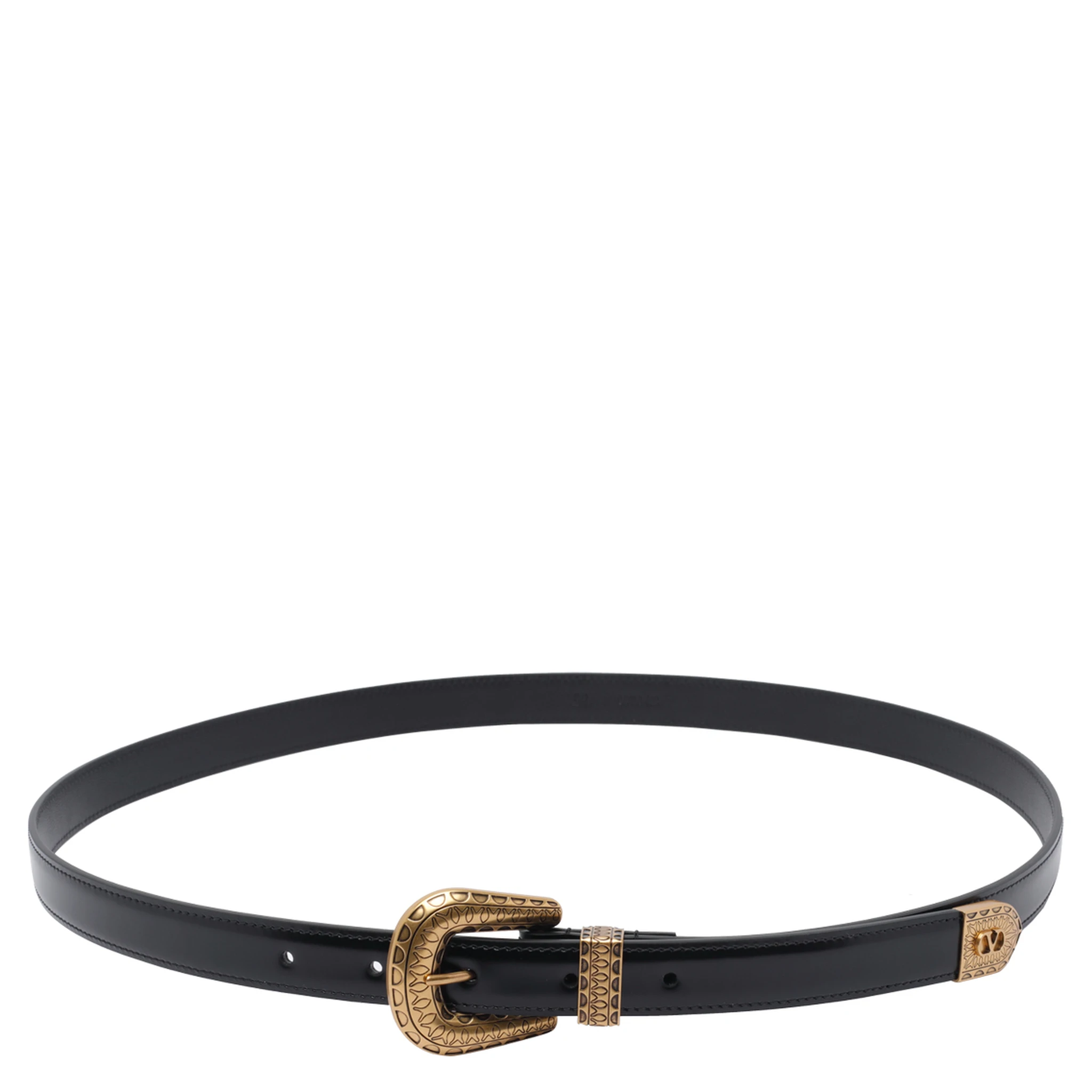 VLogo leather belt