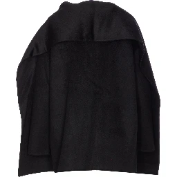 button-fastening cape coat