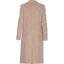 logo-button V-neck coat