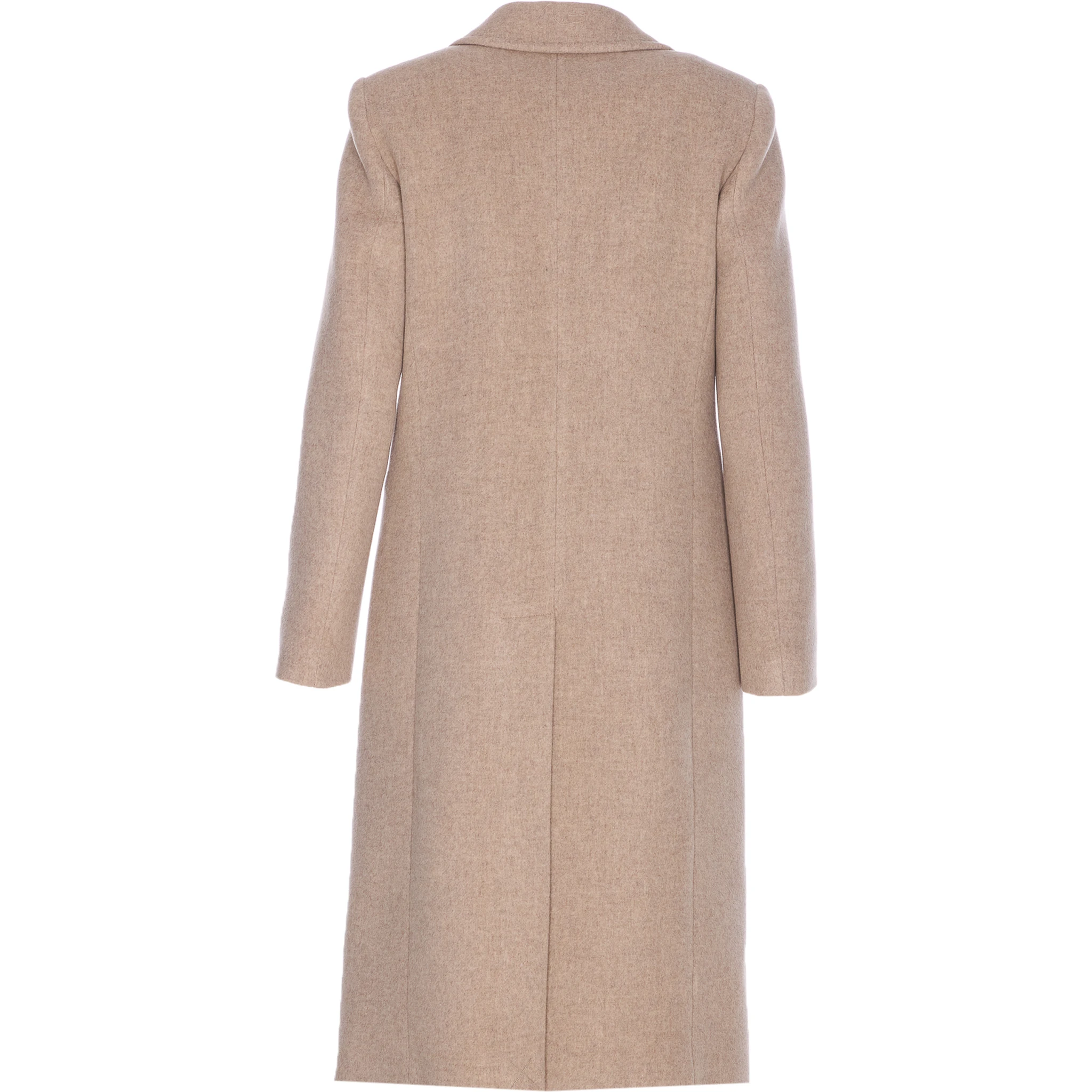 logo-button V-neck coat