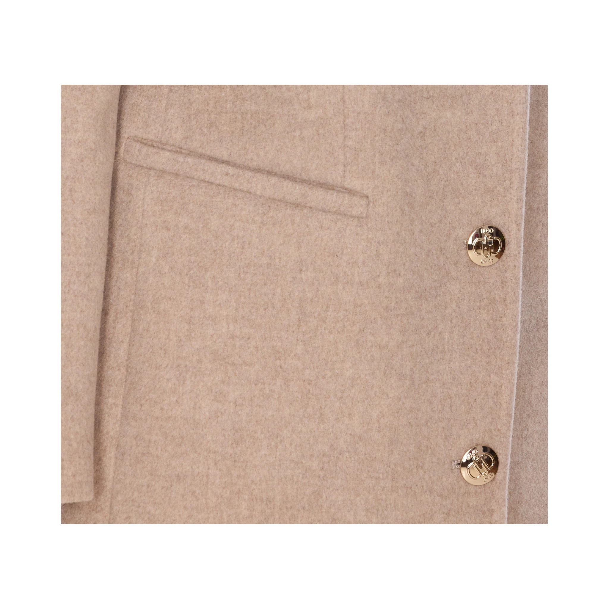 logo-button V-neck coat