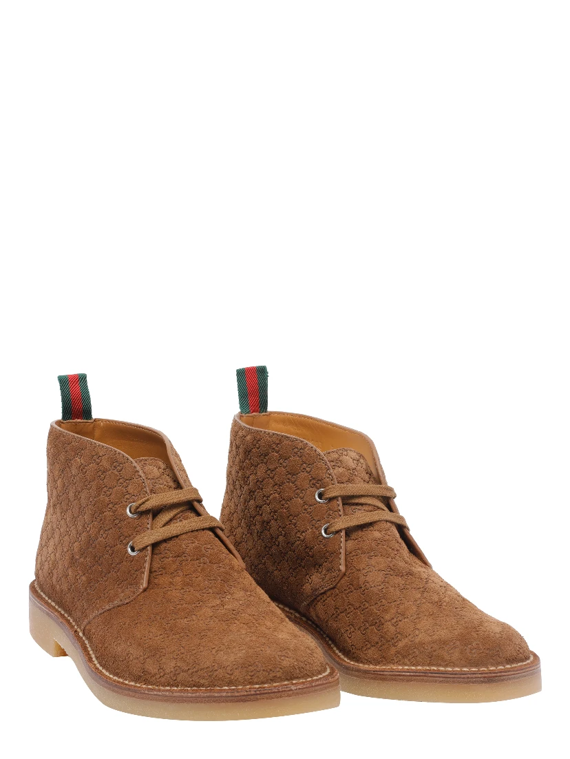 أحذية من جلد الغزال بنقشة GG