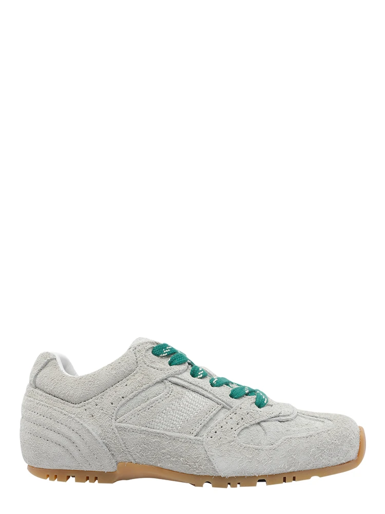 textured lace-up trainers